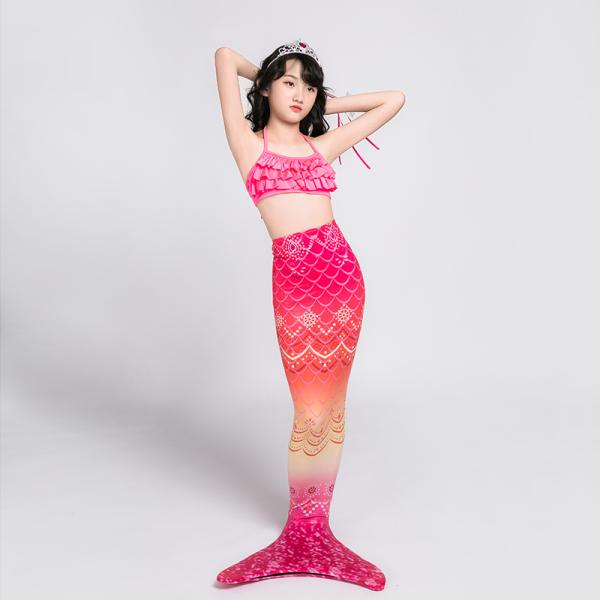 Pink And Blue Mermaid Tails For Swimming / Beach Holiday Mermaid Swimsuit