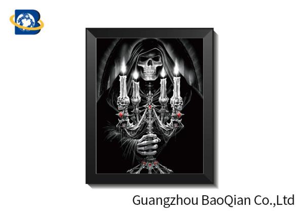 Framed 3d Pictures Of Skull , Stock 3d Wall Poster With Black Frame