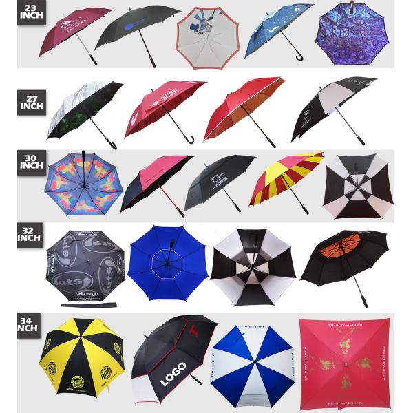 Custom Logo Prints Sublimation Golf Umbrella Personality Auto Umbrella for Promotions