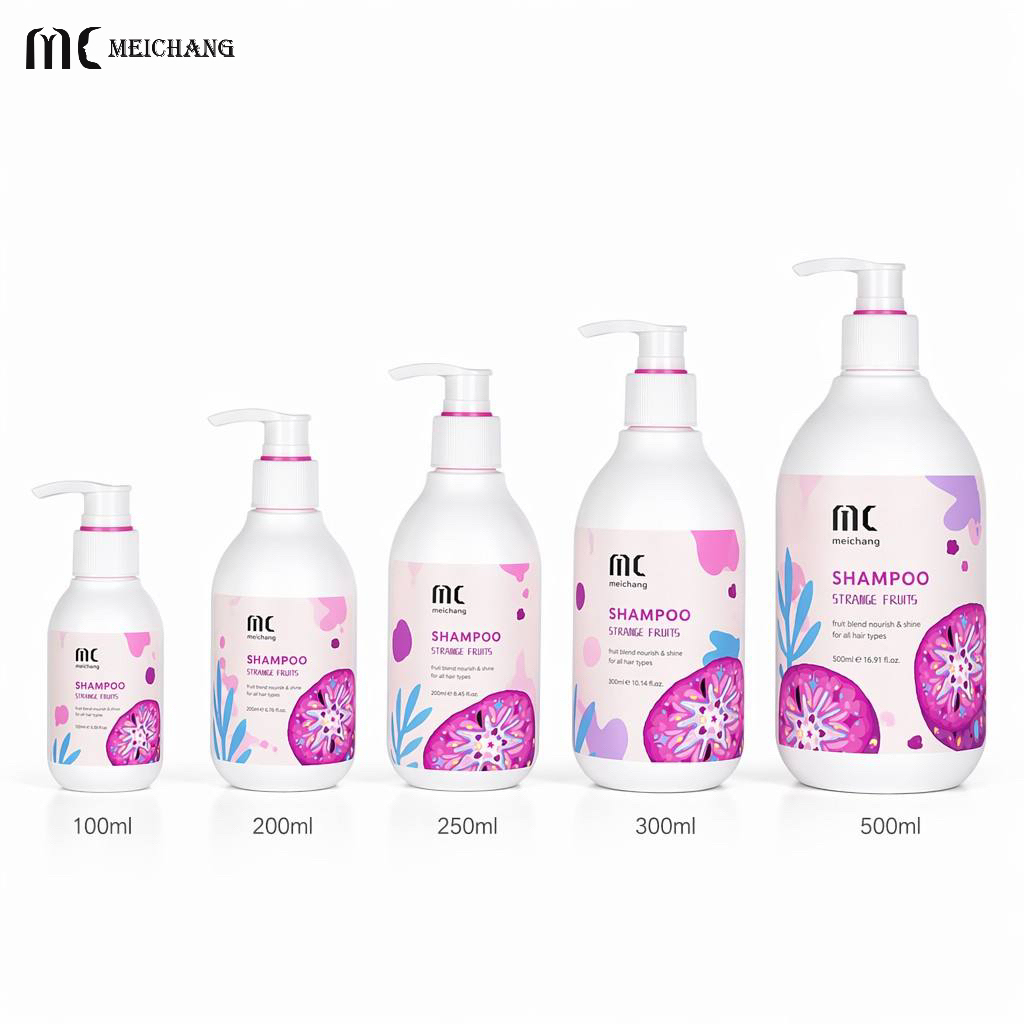 100ml-500ml Round PE Shampoo Bottle with Lotion Pump Custom Plastic Personal Care Packaging Bottle（MC-440）