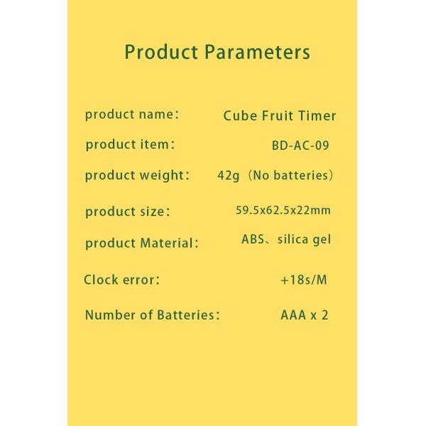 Factory Direct Sale Cube Fruit Timer Desk-Mounted Fashion Table Clock For Bedroom