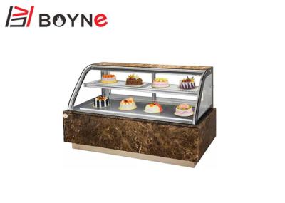 O refrigerador de vidro da mostra do bolo da bancada, exposição da loja da forma do arco do bolo 2Layer opõe-se