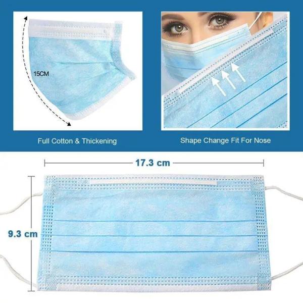 Three Layers Medical Protective Mask , Blue Disposable Medical Face Mask