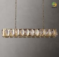 Rectángulo retro de K9 E12 Crystal Pendant Chandelier Wrought Iron