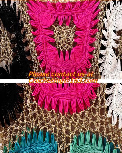 Crocheted pull over tops sexy for women summer shirt hollow out beach clothes biniki cover