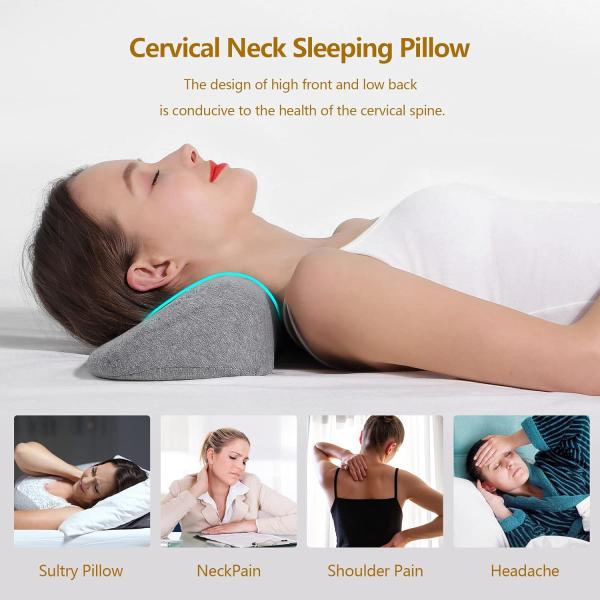 Portrait Pattern Memory Foam Neck Bolster Pillow for Pain Relief Sleeping Aid Support
