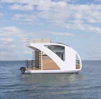Bateau flottant en aluminium avec salle de séjour pour 6 personnes