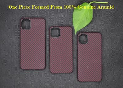 Caixa real de borracha do telefone da fibra de Ring Camera Protection Twill Style Aramid para o iPhone 11