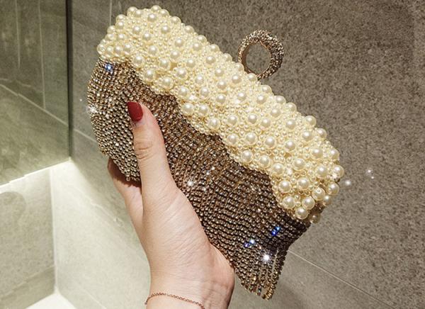 Girl's dinner clutch shiny diamond combo lightweight style evening bag