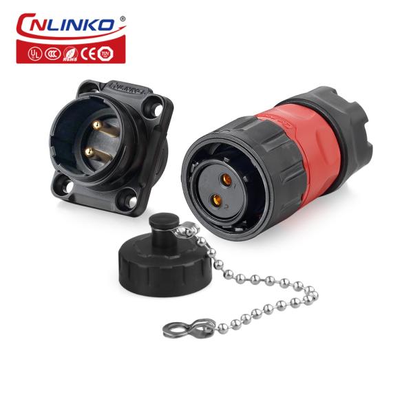 CNLINKO Outdoor 2 Pin Waterproof Plastic Connector M20 Electrical 12v Waterproof Bulkhead Electrical Connectors