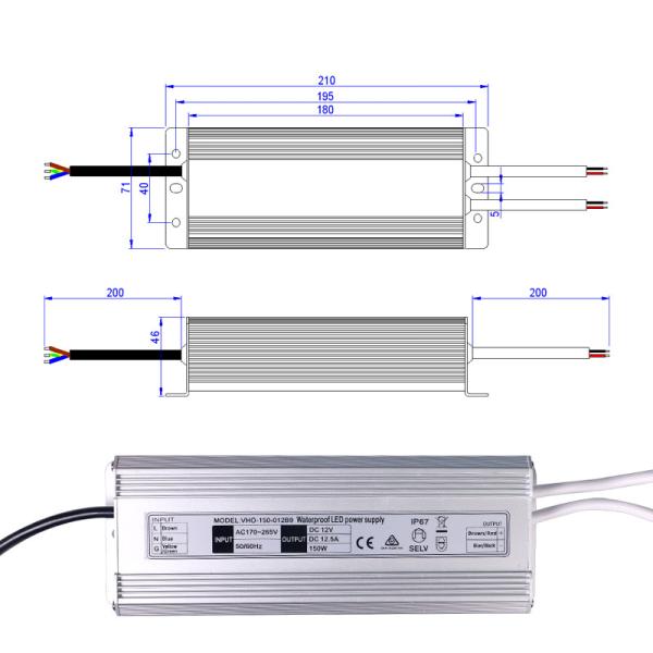 SAA делают напряжение тока водостойким водителя 12v 150w СИД постоянн со штепсельной вилкой AU
