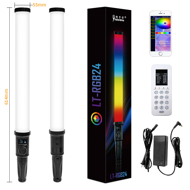 Батарея 2ft ручки света трубки видео фотографии цветов DMX RGB 360 перезаряжаемые встроенная