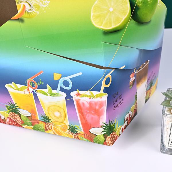 Customizable Printing Disposable Portable Packaging Corrugated Cardboard Shipping Box for Food Delivery