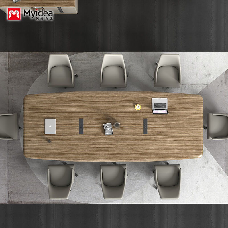 Premium Conference Table for Meeting Rooms – Durable Steel Leg Support, Fully Integrated Power System with AC Outlets and USB Charging Ports for Effortless Device Connectivity