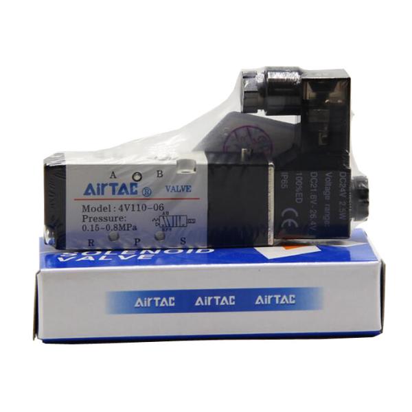4V110-06 Solenoid Valve 5 Way 2 Position Pneumatic Air 1/8 BSPT 24V DC 12V AC 110V Air Solenoid Valve