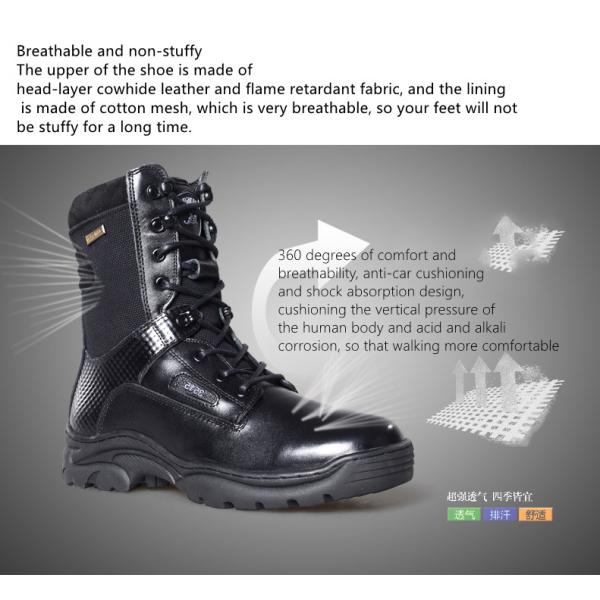 Shock Absorption Military Leather Boots Cotton Lining Combat Hiking Boots