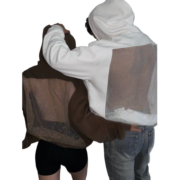 Customize Solid Rhinestone Bling Hollow Out Hoodie Backless Design Eye-Catching Must-Have Polyester/Cotton Oversized Breathable