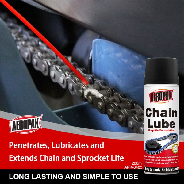 AEROPAK 200ml Automotive Chain Lube Spray Base Oil for Noise Reduction Drag Reduction Improved Transmission Efficiency Fast