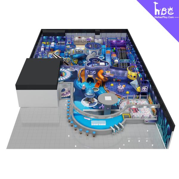 Equipo de juegos de interior personalizado con toboganes y pozos de bolas