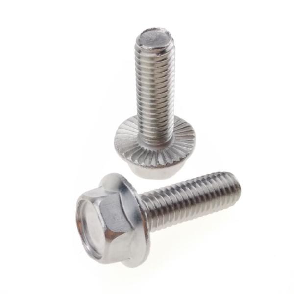 Hex washer Head Flange Head Screws With Serration M8 Stainless Steel Fastener