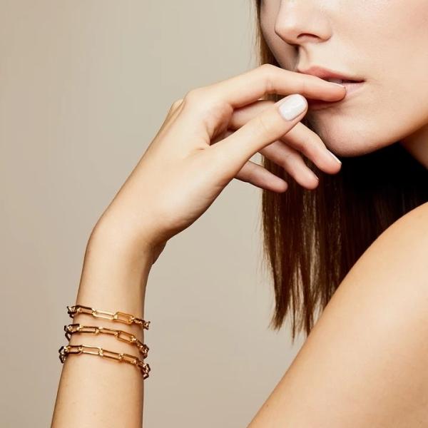 Thicker Brass Bracelet 18K Gold Chain for Men and Women in Various Lengths by Karen