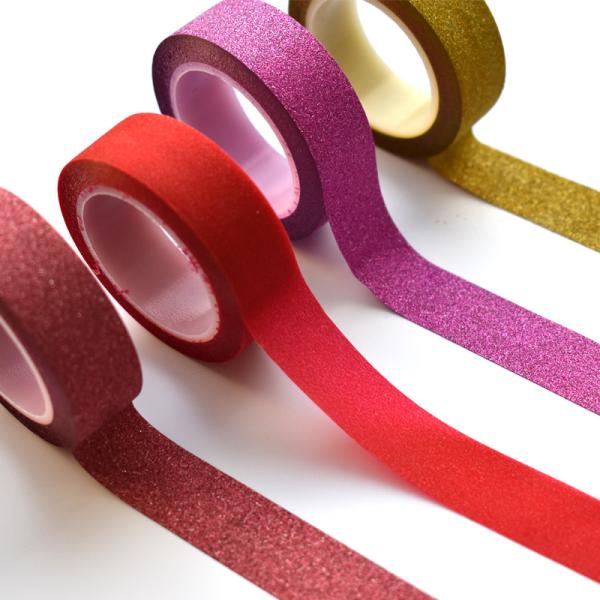Custom Printed CMYK Waterproof Glitter Washi Tape Manufacturer