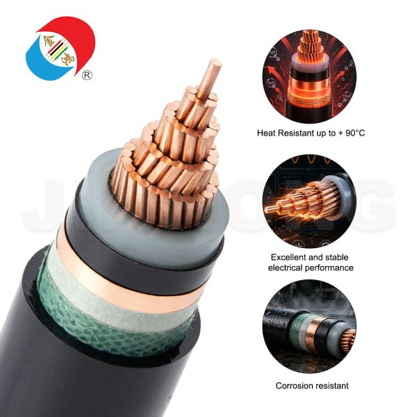 WDZN-YJY 8.7/15kV MV Power Cable for Industrial Electrical Transmission