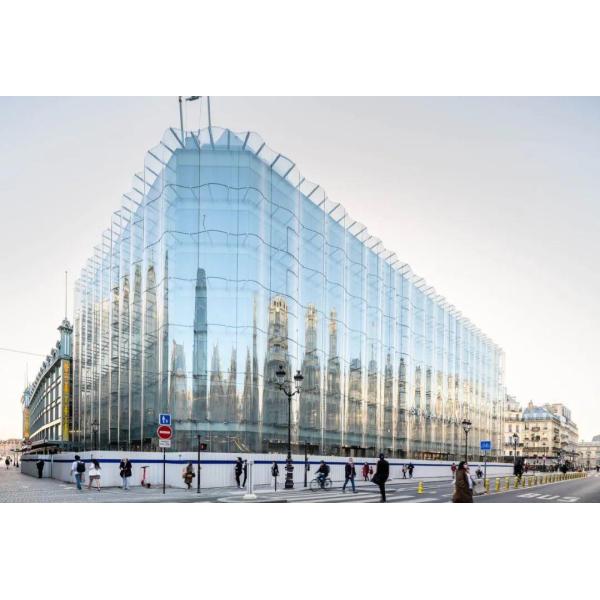 Tamaño personalizado Gran placa de vidrio curvado curvado 3mm-19mm Vidrio curvado endurecido 36͡00mm×18000mm Para ventana / puerta / pared cortina