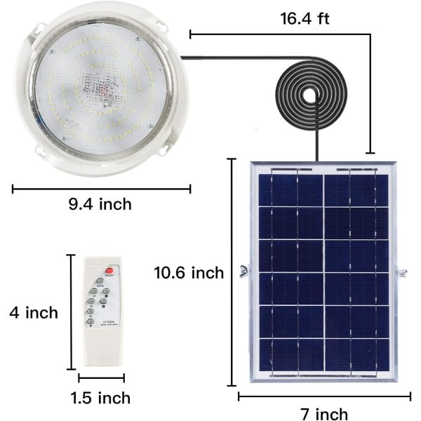 Energy-saving solar Ceiling light ,Dual mode light control+remote control ,For courtyard, corridor, and balcony lighting