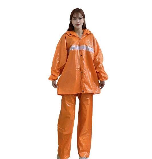 100% PVC Reflective Rain Suit Heat Welding Rain Coat Motorcycle Suit Waterproof