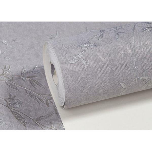 Заволакивания стены съемного винила современные с серой картиной листьев для комнаты изучения