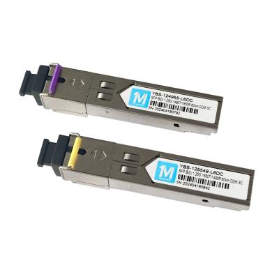 1.25G BIDI 60km 1490nm/1550nmn SC Connector DDM WDM Simplex Optical Module Transceiver SFP Module Fiber Type SMF