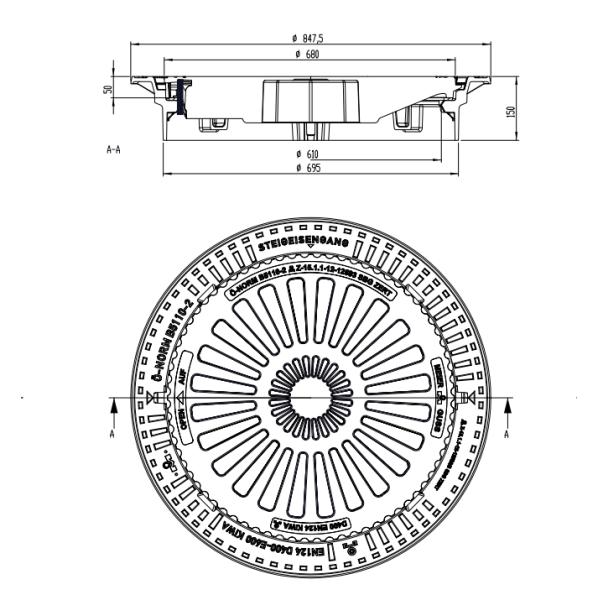 Iron Age Channel Road Gully Grating For Sewer Outlets C250 Gully Grating