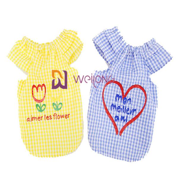 Rubber Printing Color Summer Seersucker Dog Puppy Dress XS S M L XL