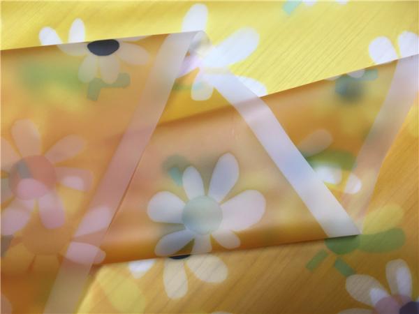 Little Girls Coats TPU Leather Yellow Color With White Flowers Eco - Friendly