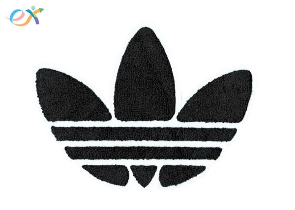 Custom Adidas Logo Laser Cut Border Chenille Embroidery Patches For Clothing