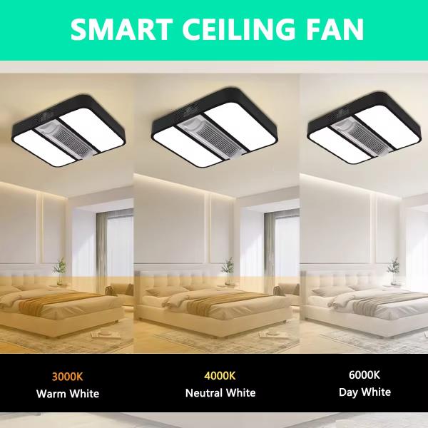 Fábrica mayorista de lujo decoración de habitaciones o de hoteles ventilador de techo luz retroceso Smart LED ventilador de techo lámpara con control remoto