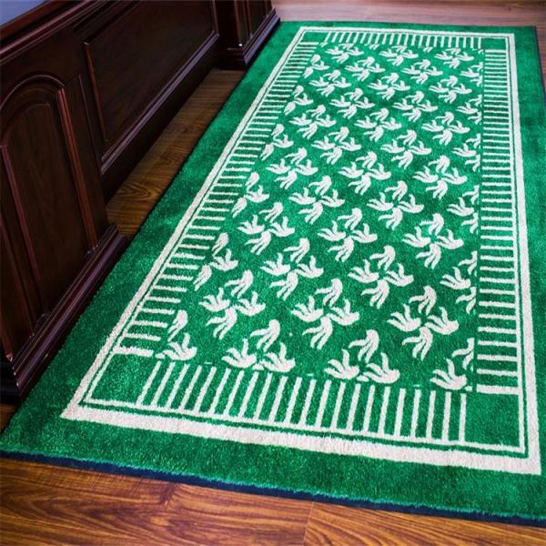Muslim big size green printed nylon prayer mat