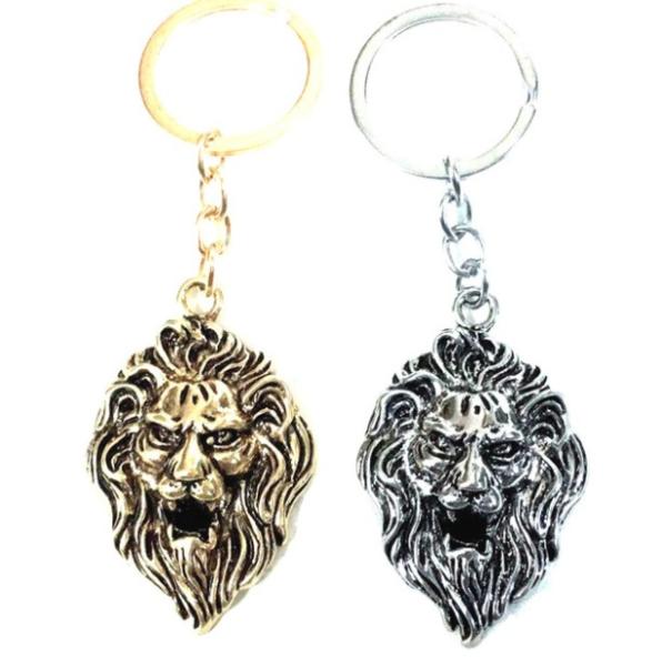 Lion Head Metal Keychains Metal Animal Keychain Key Holder Souvenirs