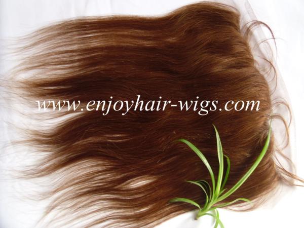 Peruvian virgin remy hair lace frontal 13''x4'' ,6# color straight  hair 10''-24''length