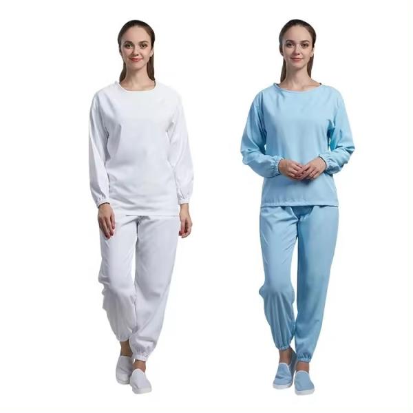 H-1111 Reusable ESD Coverall Blue Autoclave Underwear Static Dissipative for Semiconductor Class 100