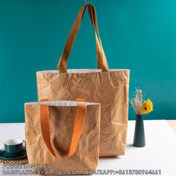 Reusable Waterproof Grey 1070D Tyvek Paper Custom Tote Bag Shopping Bag With Zipper fashionable tyvek tote bag