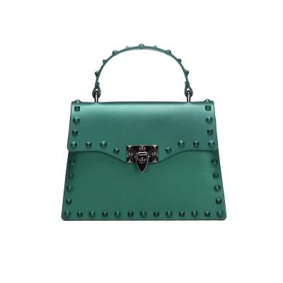 Rebite geado guarnição Jelly Pu Leather Handbags para malas a tiracolo das mulheres