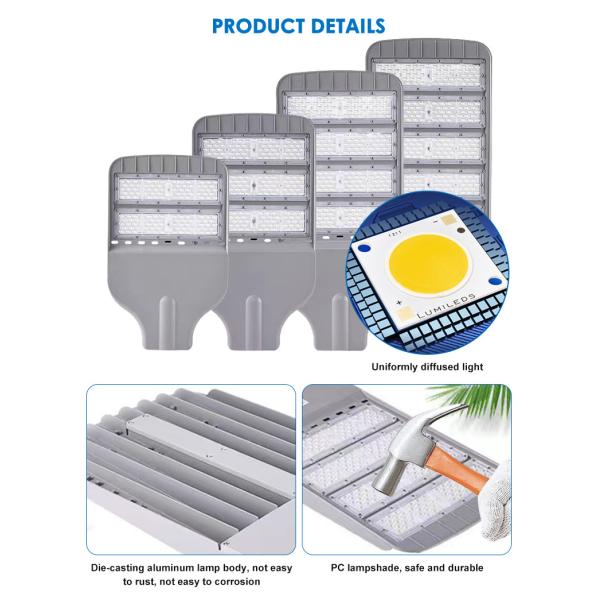 IP65 Waterproof LED Street Light with 100W/150W/200W Options and 3000K/4000K/6000K Color Temperature for Outdoor Lighting