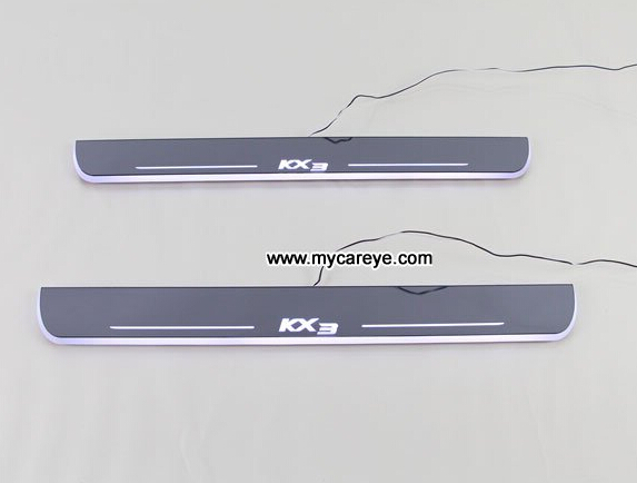 Kia KX3 Car accessory stainless steel scuff plate door sill plate light LED