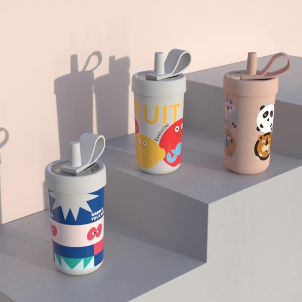 375ml Stainless Steel Double Wall Vacuum Insulated Tumblers With Straw