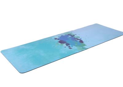 PU Surface No Slip Yoga Mat , Blue Color Exercise Floor Mats Vivid Printing Designs