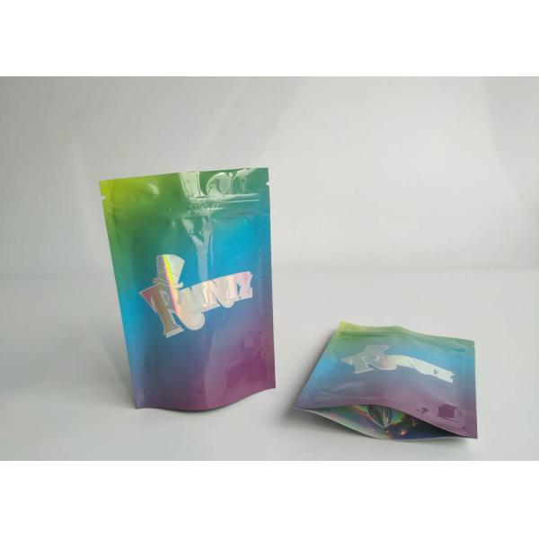 Mylar Hologram Aluminum Foil Stand Up Pouch Runtz Bag 100 Micron Thickness For Food