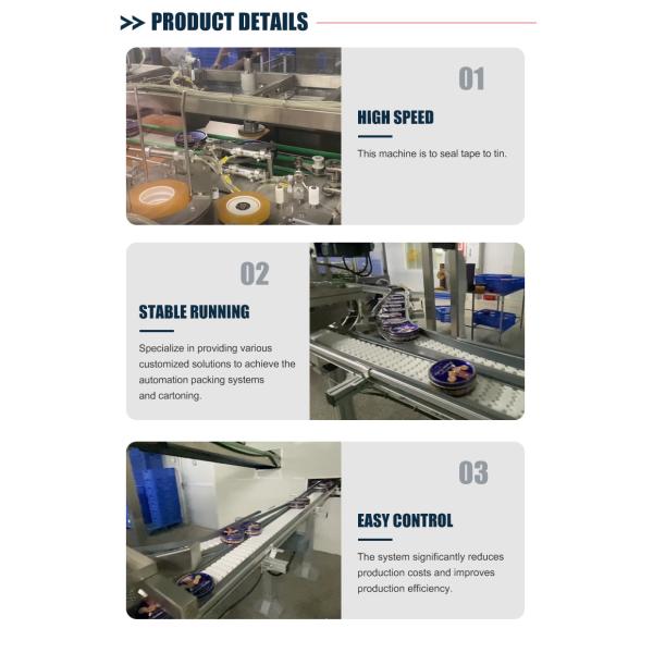 High Quality Snack Packing Continuous Automatic Horizontal Sealing Machine For Tin