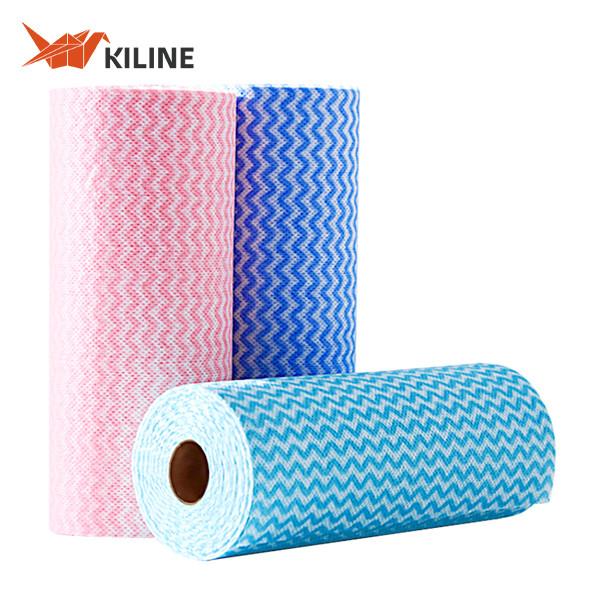 Lingettes de nettoyage commerciales jetables multicolores, serviettes de cuisine ménagères 80 g/m²